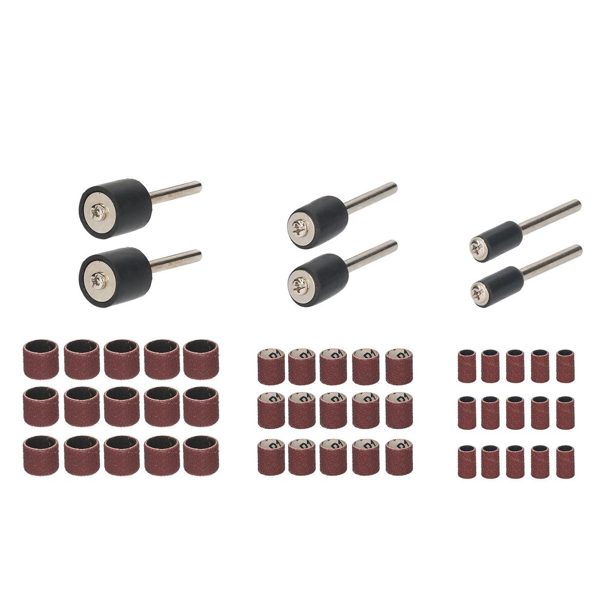 51 PCS Sanding Drum Kit for Power Rotaty Tool Includes 45 Sanding Bands and 6 Mandrels 240/150/80 Grit Sanding Sleeves for Wood Plastic Metal Jade Polishing Grinding