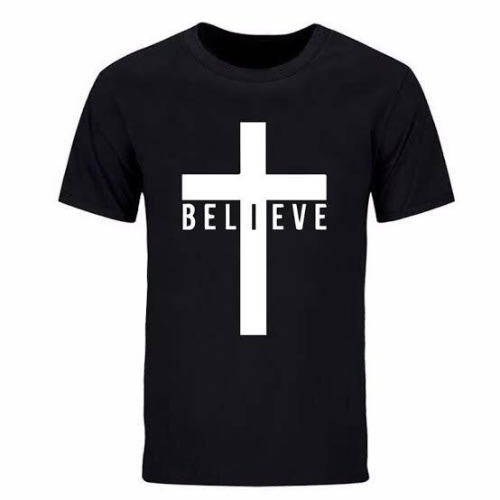 Believe Cross Design T-shirt