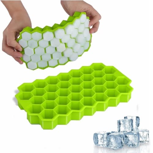 Silicone Ice Cubes Tray With Lid - 9.92"x3.9"x1.14" - 1pc