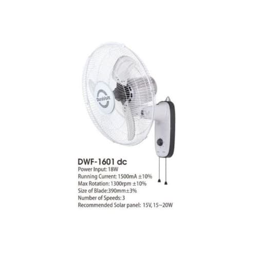 16" Dc Inverter Friendly And Energy Saving Wall Fan - 18W With Adapter