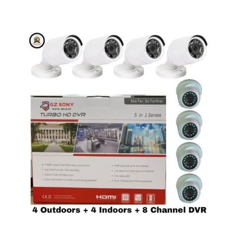 1080p Cctv Camera - 4 Indoor + 4outdoor Camera & 8 channel Dvr