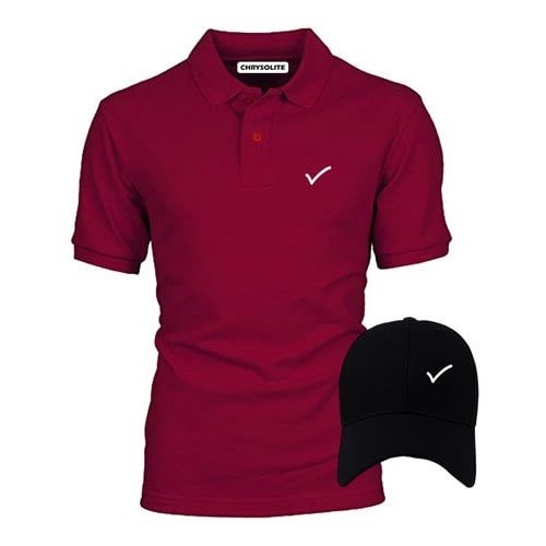 Designs Confirm Polo & Cap Bundle - Wine & Black