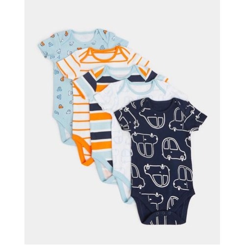 Pure Cotton Bodysuits - Pack Of 5