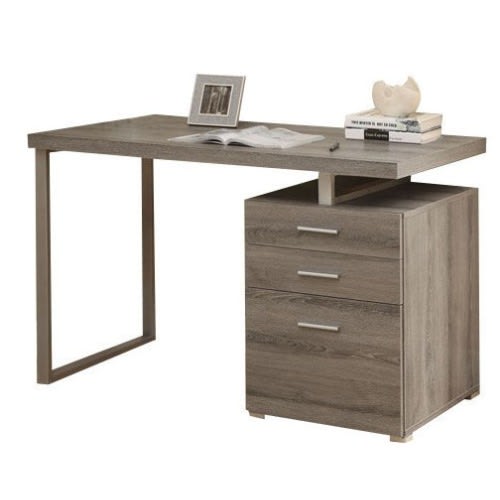 Facing Computer Desk - Dark Taupe