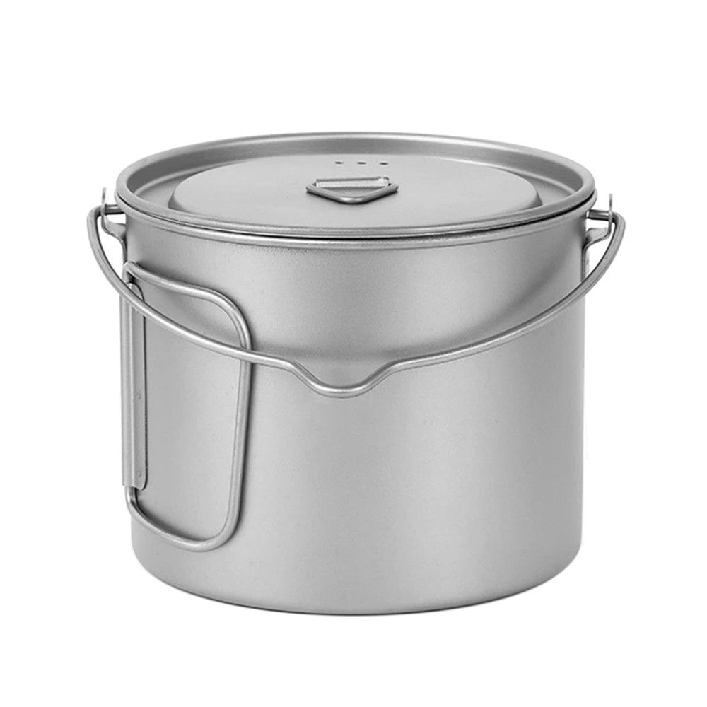 1100ml Titanium Pot Ultralight Portable Hanging Pot With Lid