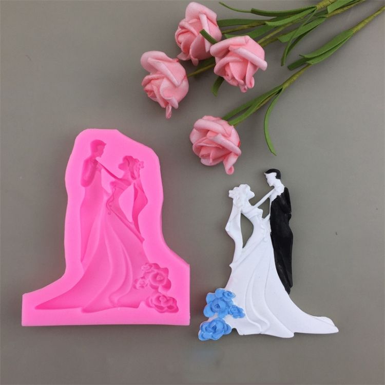 Bride And Groom Silicone Mold Small