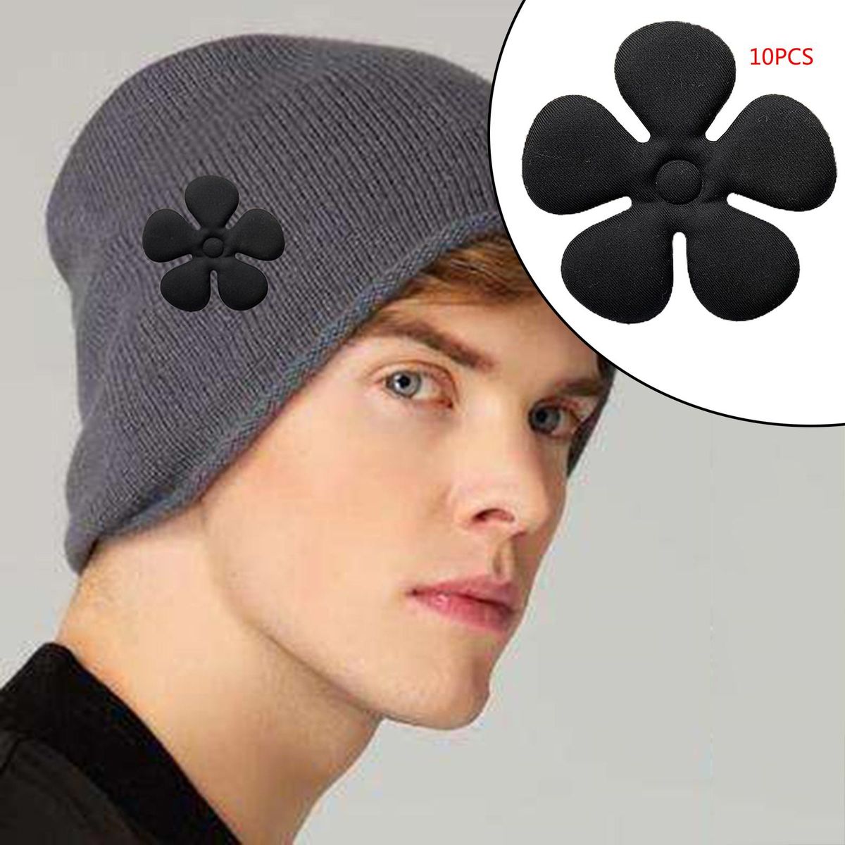 10 Pieces Flower Padded Appliques For Clothes Sew On Black