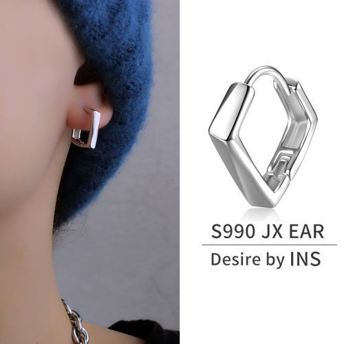 Geometric Niche Earrings Male Ear Hoop Female Golden Personality Ear Jewelry