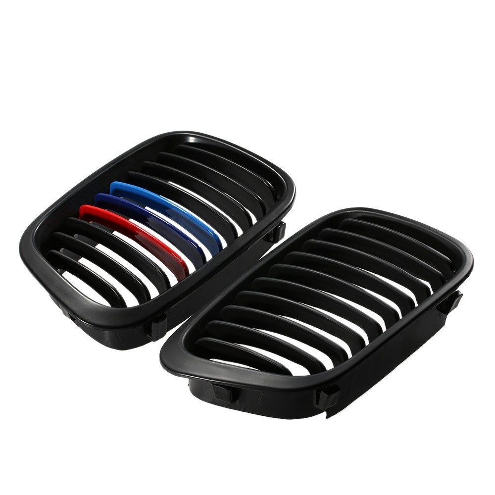 2Pcs Matte Black M-color Front Grille For BMW E46 3 Series 4