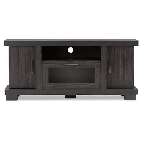 Wooden TV Cabinet With 2 Doors - 47"-Dark Brown
