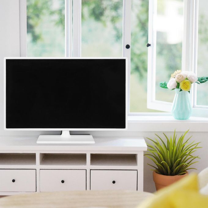 Dollhouse Miniature TV Television LCD Wide Scene 112 16 For White