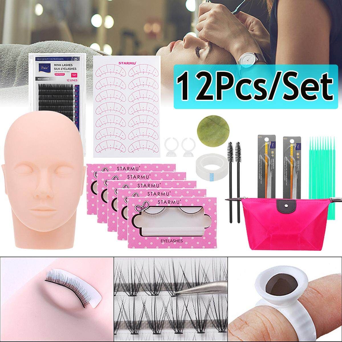 12 In1 Lash Starter Eyelash Extension Makeup Practice Set Mannequin Training Kit