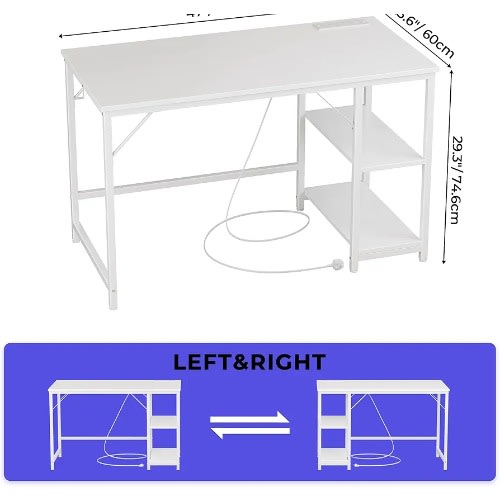 Joiscope Computer Office Desk With 2 Shelves - 60cm