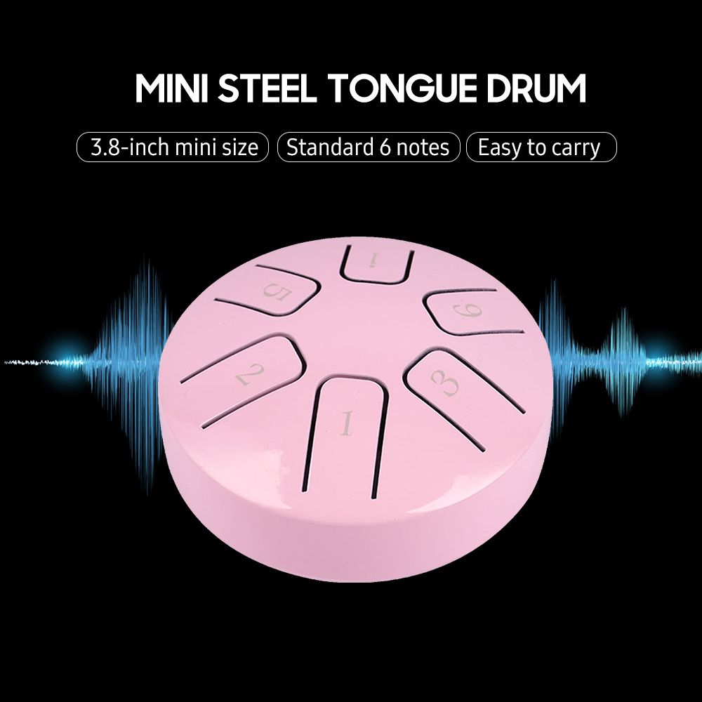 6 Notes 3.8-inch Mini Steel Tongue Drum Hand Pan Drum Zen