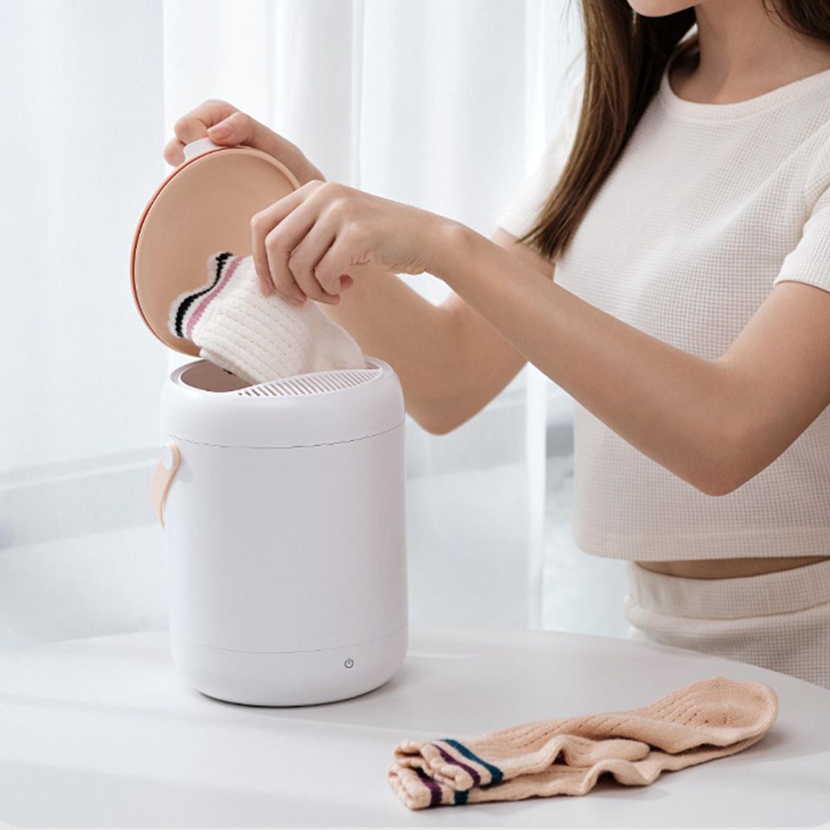 Mini Washing Machine 2.8L Turbine For Underwear Baby Clothes White