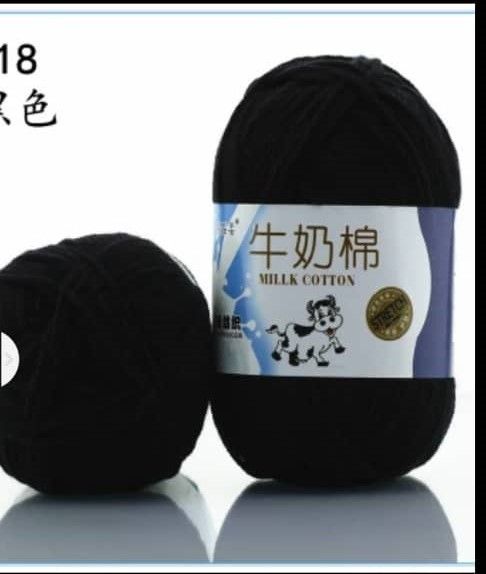 2pcs Hand Knitting Wool Crochet Milk Cotton Yarn-Black