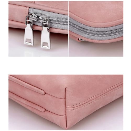 Anti Scratch Macbook Pu Leather Laptop Bag - Pink