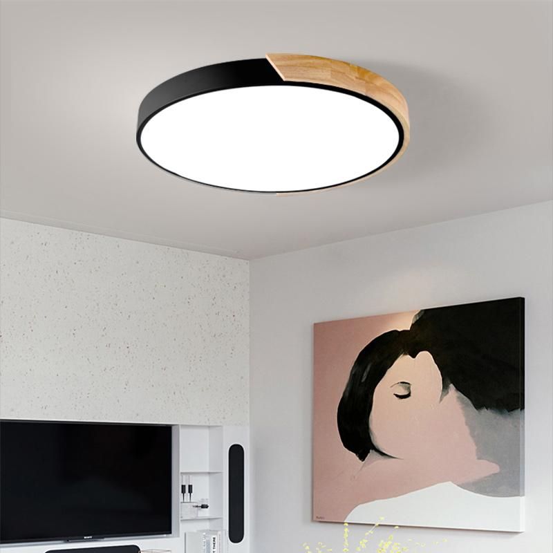 Nordic style solid wood bedroom led ceiling light
