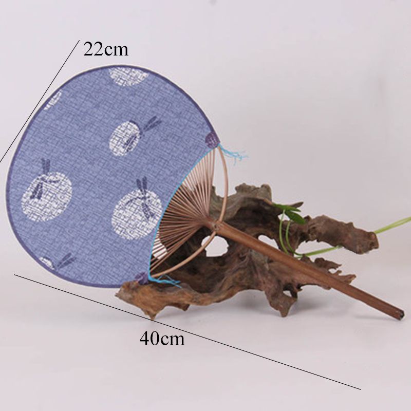 Material Paper Fan Old Props Round Home Bamboo Shooting Collection Decoration Printing Pu Style Silk Cloth For Fashion Fan