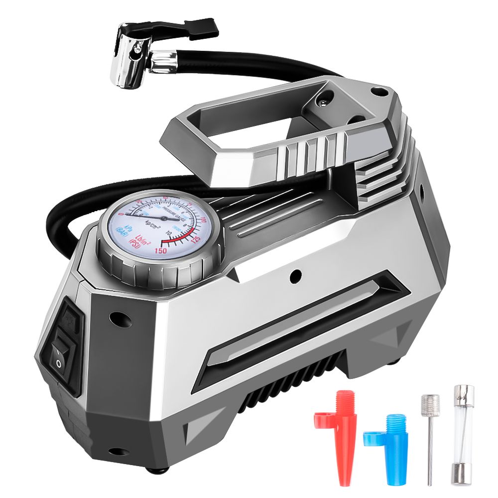 DC 12V Car Air Pump Electrical Portable Tire Inflatable Pump Mini Auto Compressor For Car Motorcycle Tyre Digital With LED Light