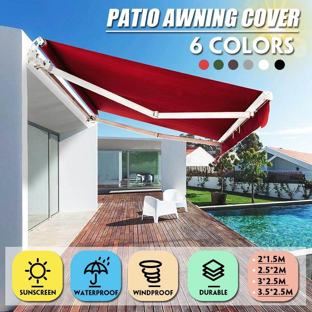 2*1.5m Outdoor Garden Patio Awning Cover Canopy Sun Shade Shelter Replacement Fabric Gules