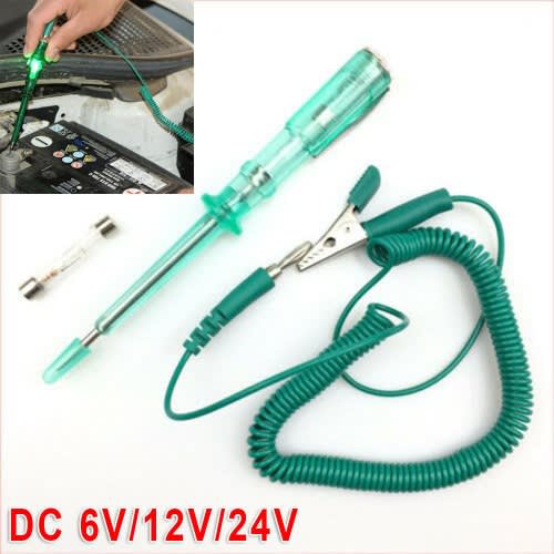 6v 12v 24v Direct Current Tester Pen Light Circuit Screwdriver Testing Tool - Green