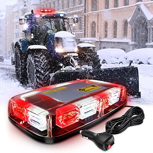 Nilight 12 Roof Top Strobe Lights 48LED Red White Hazard Lig