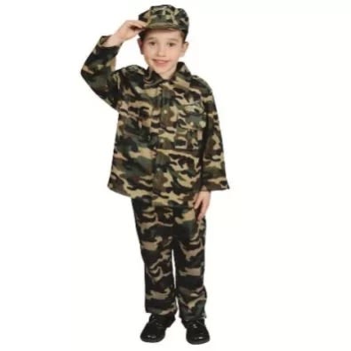 Kids Military Camoflag Dress Up Costume