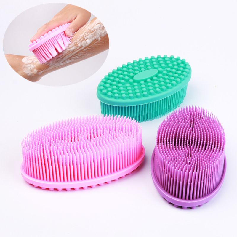 Soft silicone brush wash bath shower exfoliating skin fit for baby adult bath shampoo Head massage brush supplies siliconebrush