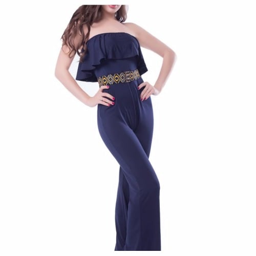 Emfed Belt Detail Jumpsuit - Navy Blue