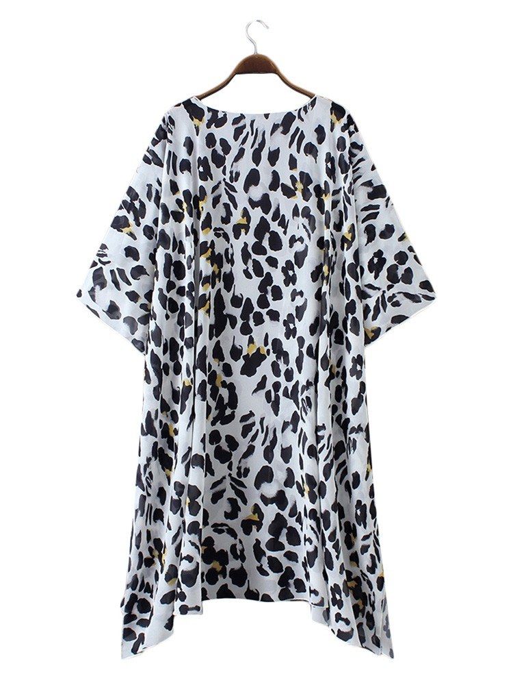 New Women Chiffon Kimono Cardigan Floral Print Asymmetric