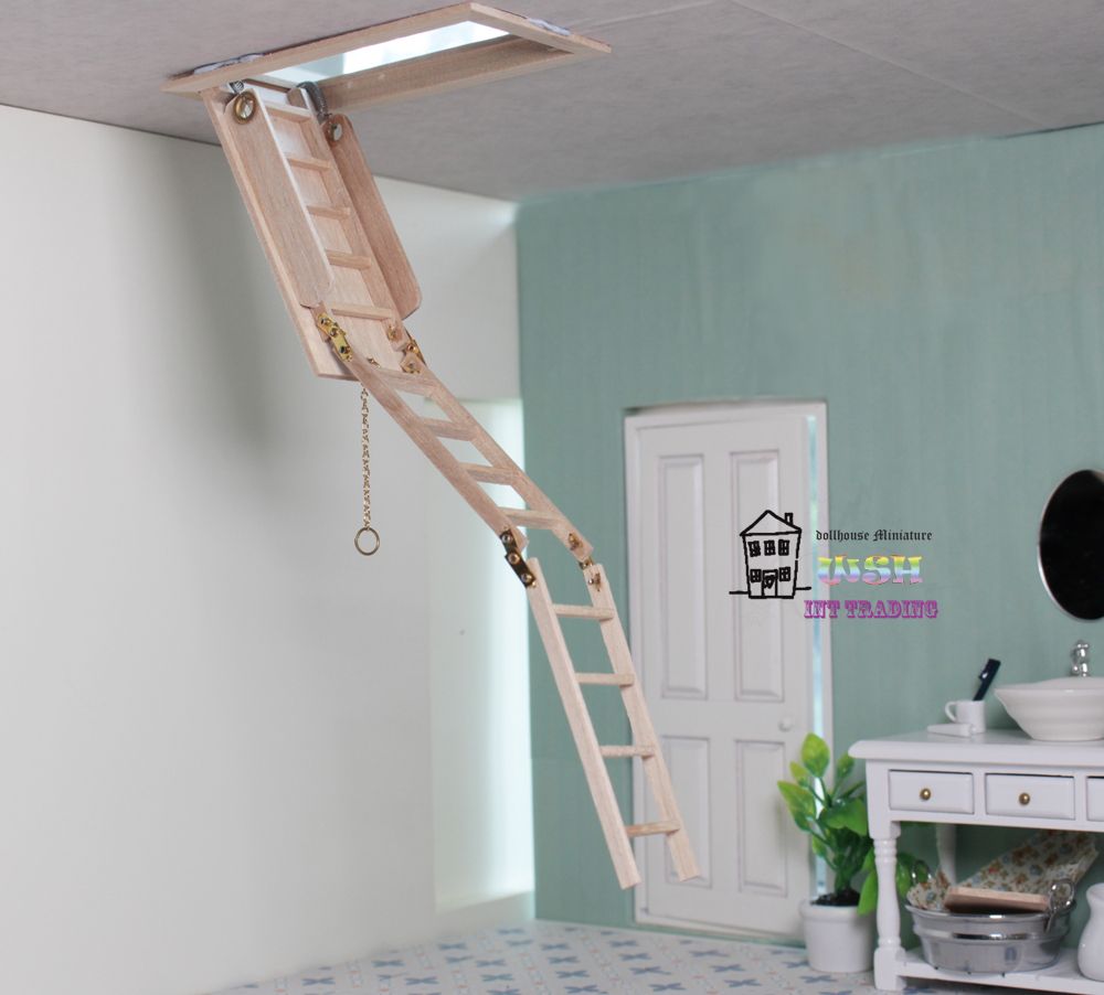 1:12Dollhouse Miniature Mini Loft Foldable Ladder