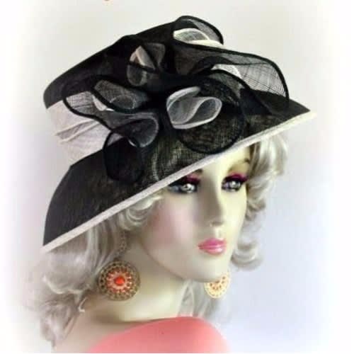 Ladies Hat Fascinator - Black & Beige