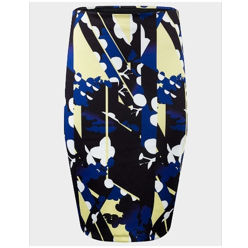Ladies Abstract Pencil Skirt - Multicolor