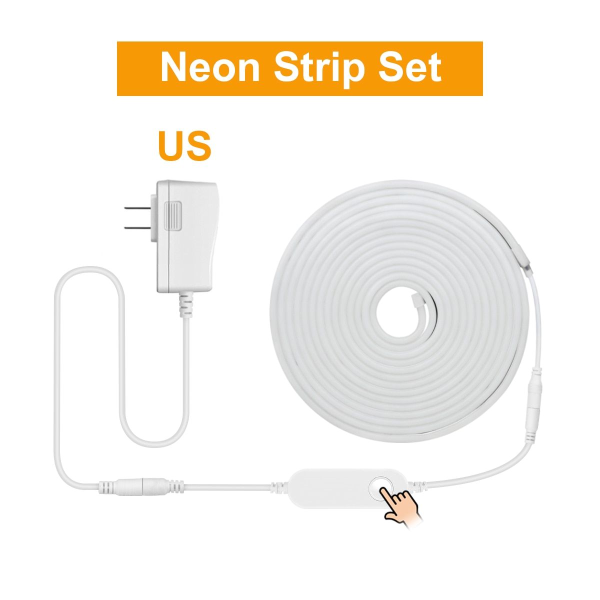 Tuya Smart Life App Control WIFI LED Strip Light 12V Neon Lamp Kitchen Bedroom Backlight Lighting Work With Alexa / Google Home-Strip Set US Plug-Red-1m-