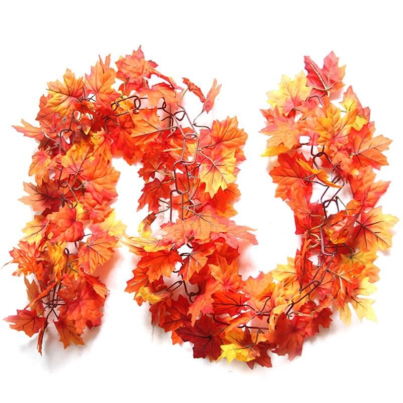 1.7M Christmas Maple Leaf Rattan Decorations