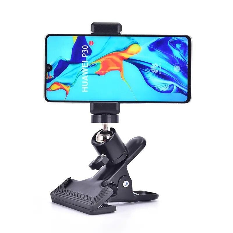 Guitar Head Clip Mobile Phone Holder Live Broadcast Bracket Stand Tripod Clip Head For iPhone 11 X Support Desktop Music Holder