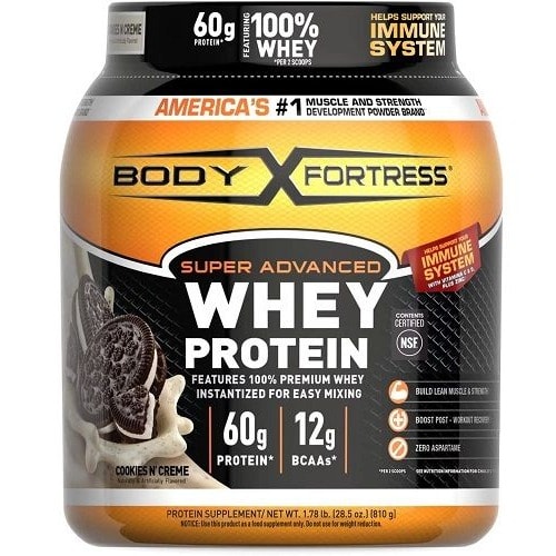 Body Fortress Super Advanced Whey Protein Powder, Cookies N' Creme, 1.78lb