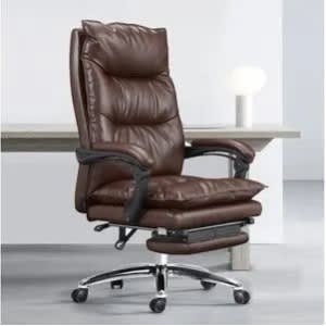 High Back Leather Executive Office Swivel Chair - Brown
