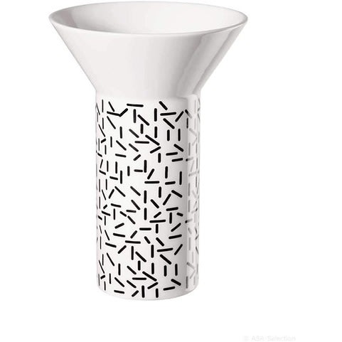 Memphis Stroke Vase - White/black