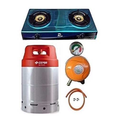 Gas Cylinder 12.5kg+GasCooker, Metered Regulator, Hose&Clips