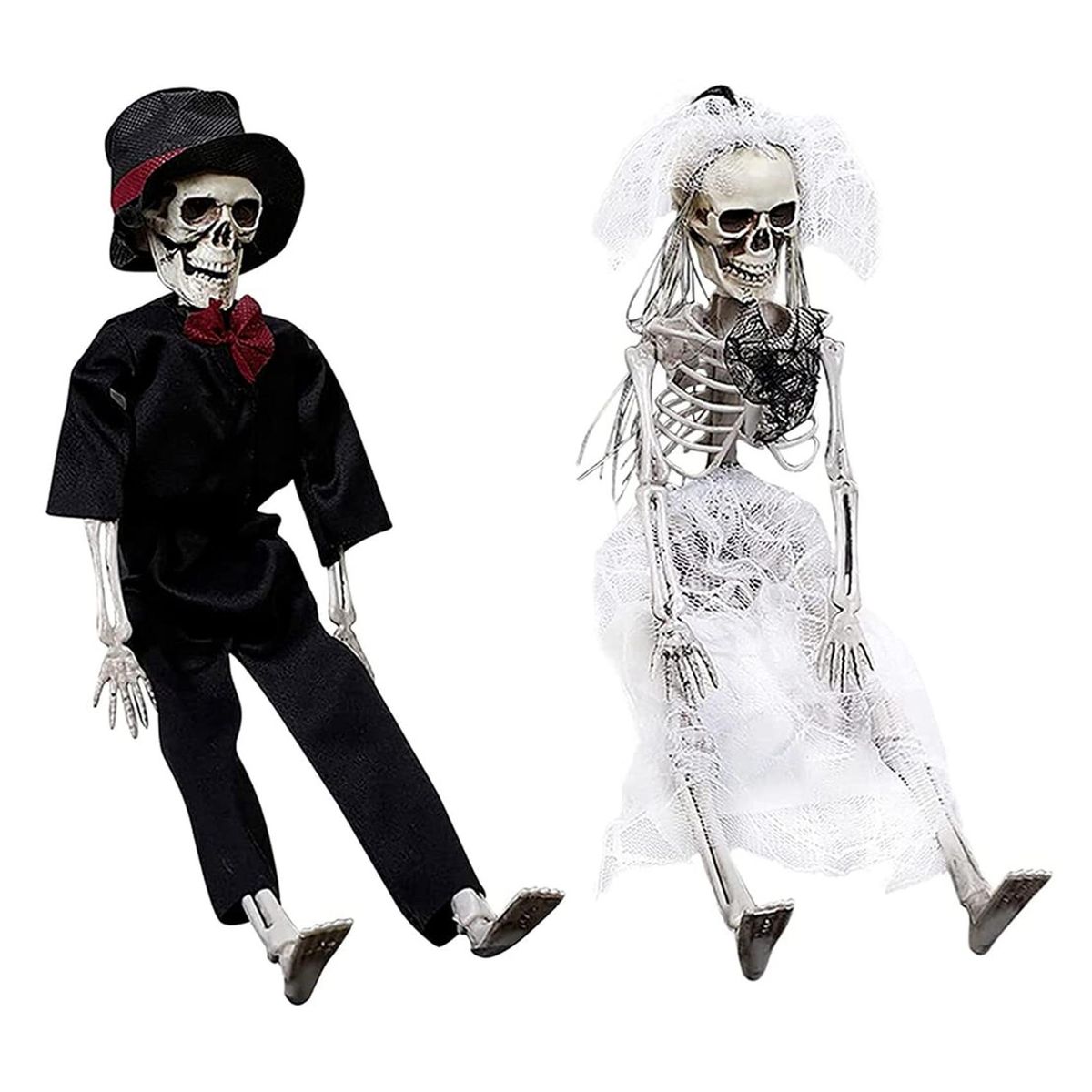 Poseable Human Couple Skeleton Prop