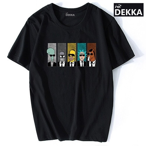 Friends Catoon Head Print T-shirt - Black