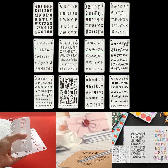 12x 5 X 8 Inch Letter And Number Stencils Alphabet Stencil For Journal