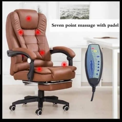 Modern Executive/ CEO Massage Office Chair With Footrest Brown