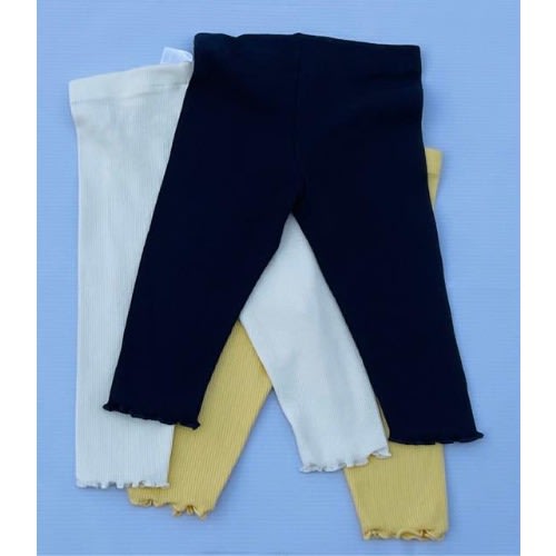 Body Crop Plain Colored Girls Leggings - 3 Pcs