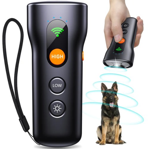 Ultrasonic Bark Dog Deterrent Device Black