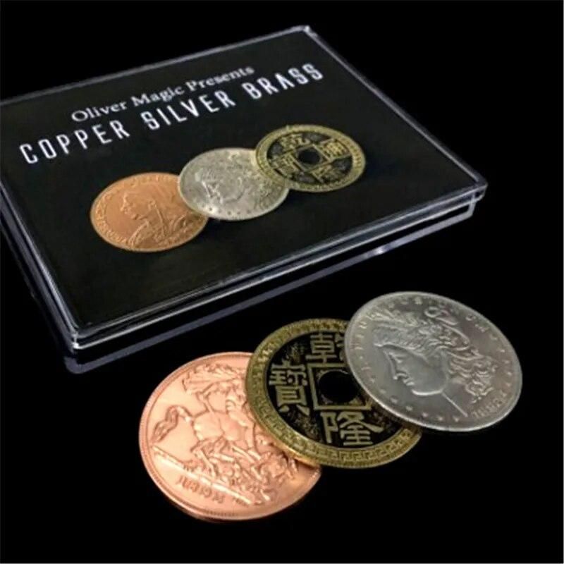 Copper Silver Brass (CSB) Magic Tricks Coin Appear Vanish Magia Magician Close Up Illusions Gimmick Props Mentalism Fun Easy