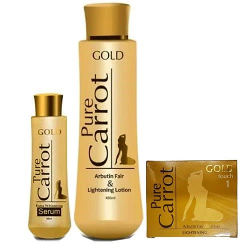 Pure Carrot Gold Lightening -  Lotion, Serum And Soap - 3Pcs Set