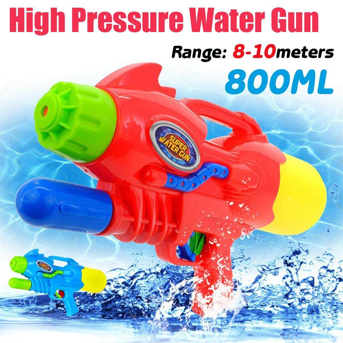 Blue/Red High Water Soakers 800ML Capacity Large Range Water Soakers